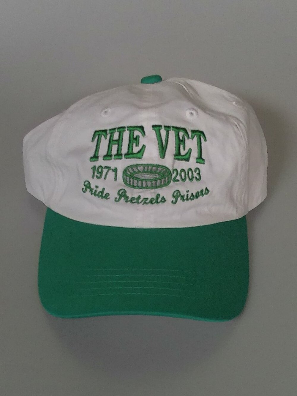 Philly The Vet Stadium Hat 1971 2003 Pride Pretzels Prison DXL Strapback Cap